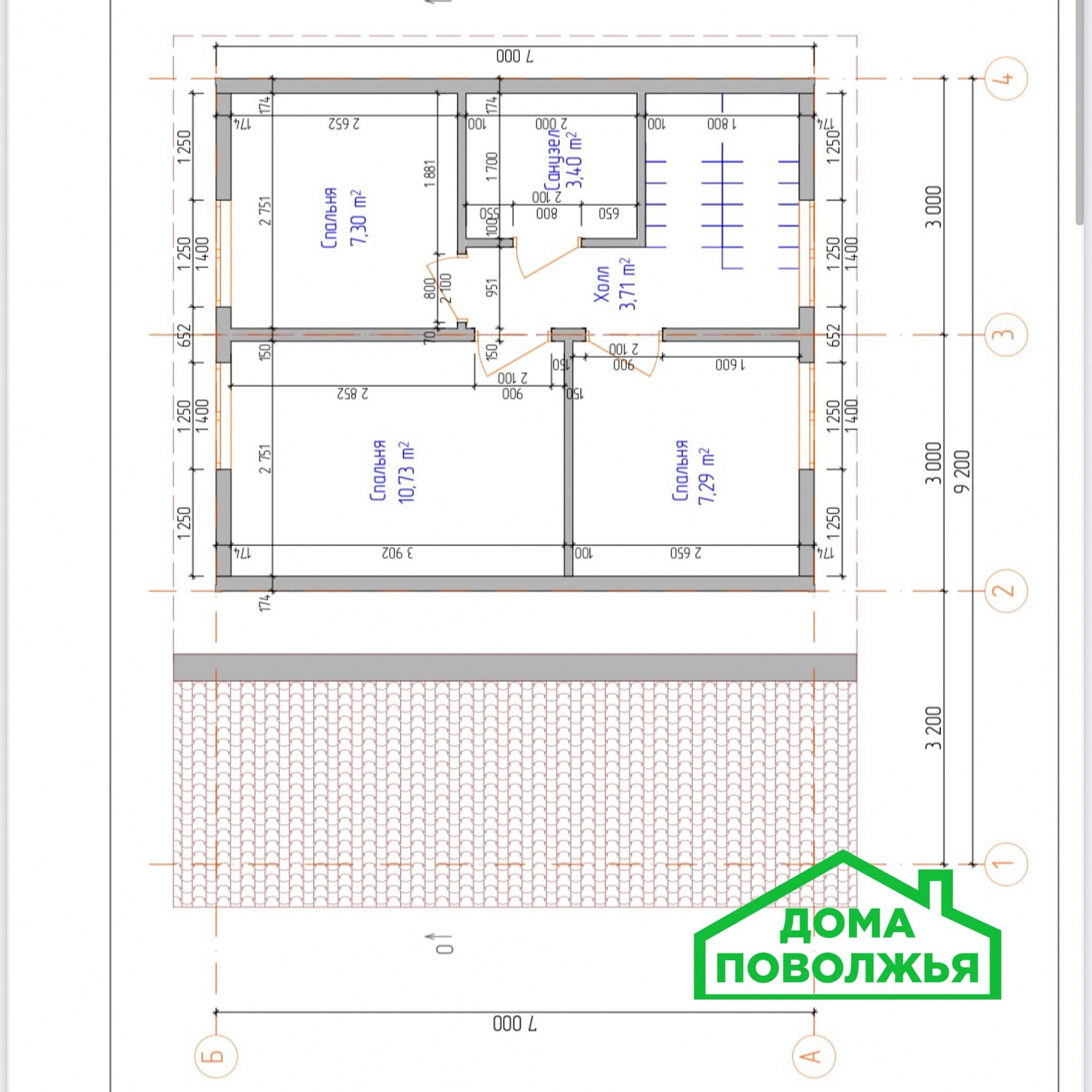  Дом с мансардным этажом 84 м2